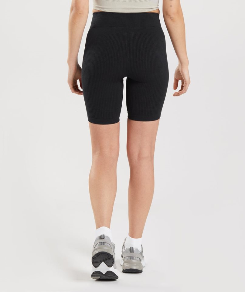 Women's Gymshark Pause Seamless Cycling Shorts Black | NZ 5AJRZK